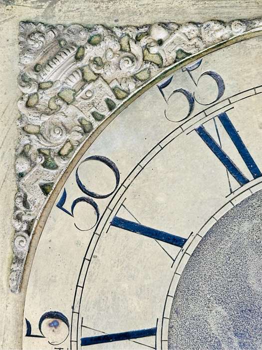 JOHN WYLDE NOTTINGHAM Large Heavy Brass Clock Face/Dial circa 1700s (31cmx31cm)
