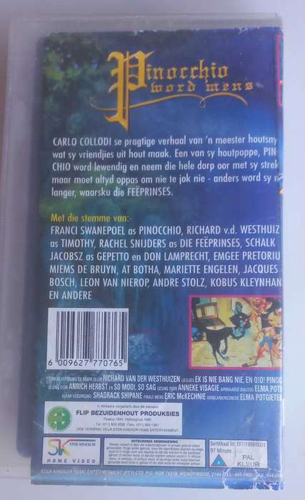 Pinocchio word mens VHS