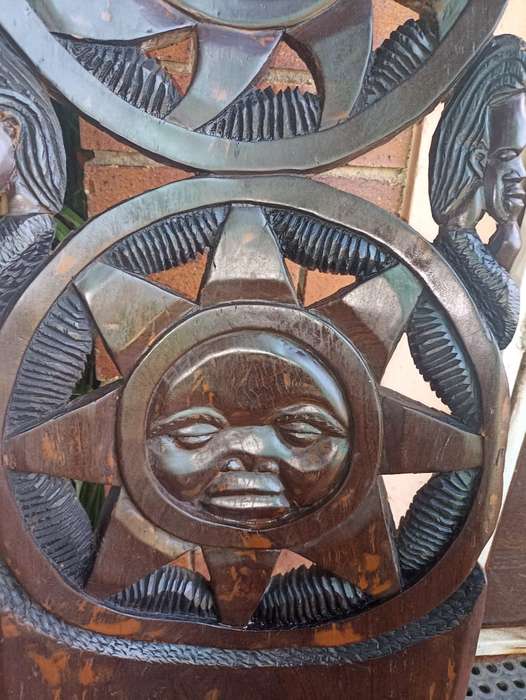 Hand carved wooden chair