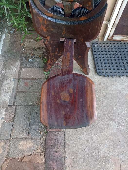 Hand carved wooden chair
