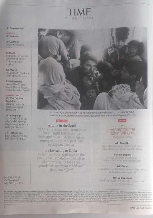 Time magazine August 25, 2014