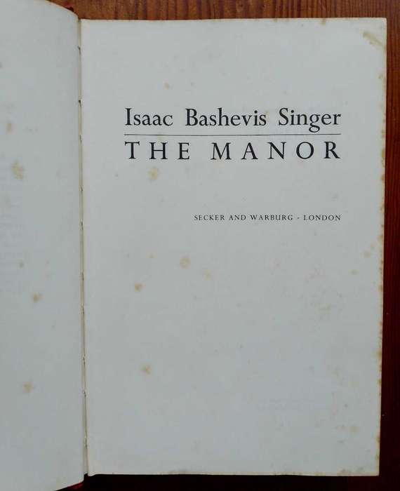 The Manor by Isaac Bashevis Singer