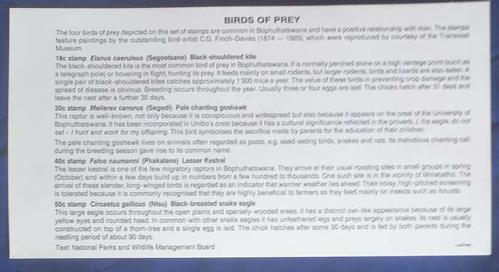 First day envelope - Birds of prey Bophuthatswana