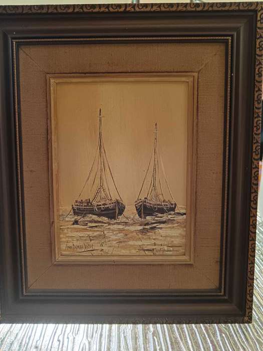 Framed Painting of Fishing Trawler by SA Artist Ann Donaldson