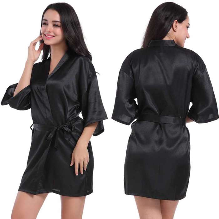 Satin gown silk robe brides maid dress