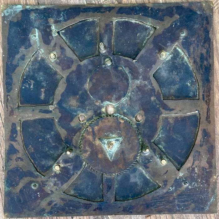 JOHN WYLDE NOTTINGHAM Large Heavy Brass Clock Face/Dial circa 1700s (31cmx31cm)