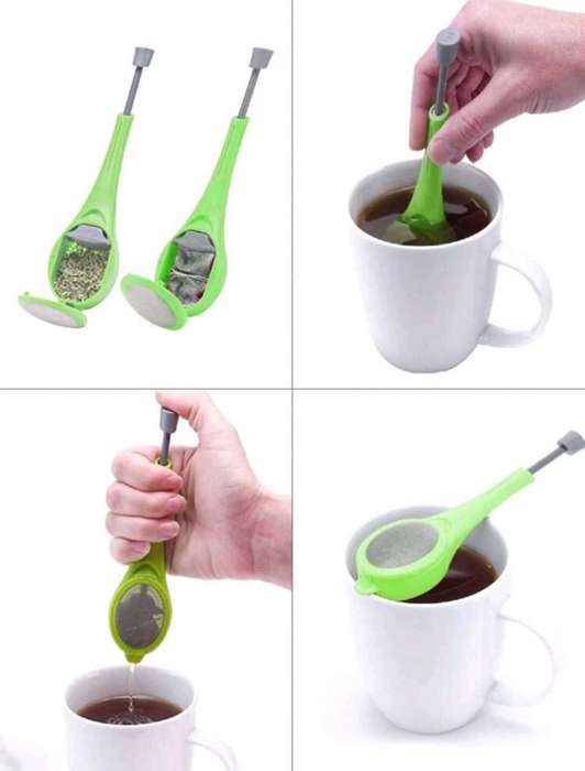 Loose Leaf Tea Infuser with Squeeze Pump also Usable with Tea Bags