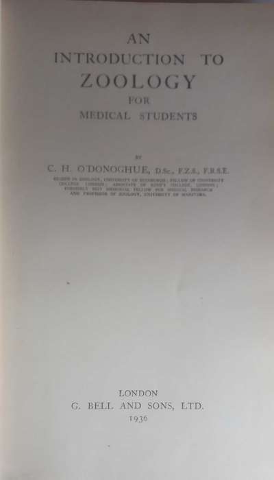 An introduction to zoology 1936