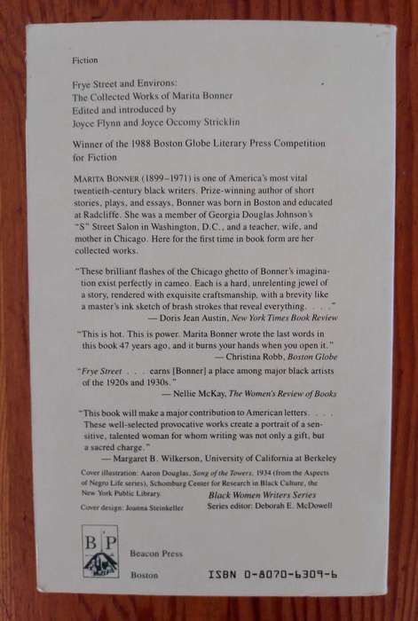 Frye Street and Environs by Marita Bonner (Black Women Writers Series)
