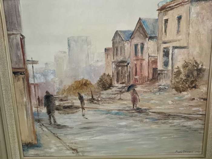 District 6 Painting by Well Known SA Mare Bruwer