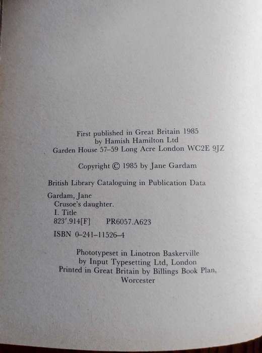 Crusoe's Daughter by Jane Gardam