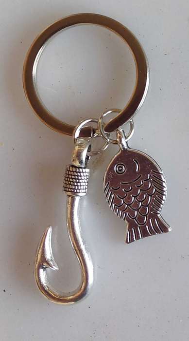 Fish and hook keyring