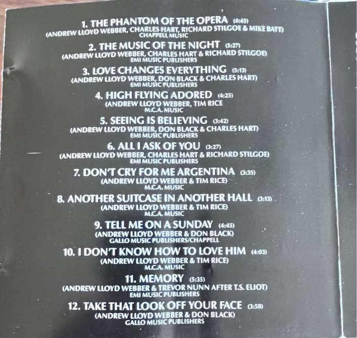 Richard Clayderman - The love songs of Andrew Lloyd Webber (1989) STARCD5634