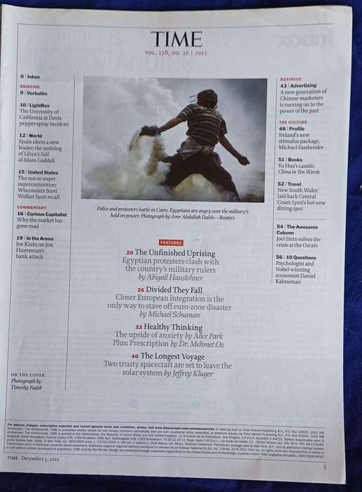 Time magazine December 5, 2011