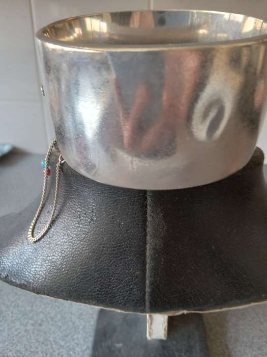 Large Vintage Hallmarked Silver Hinge Bangle