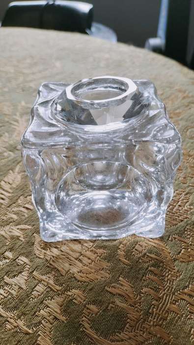 Pressed Glass  Inkwell with lid