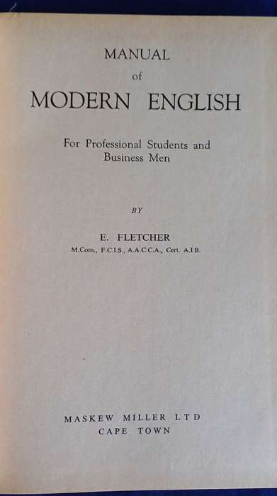 Manual of modern English by E Fletcher