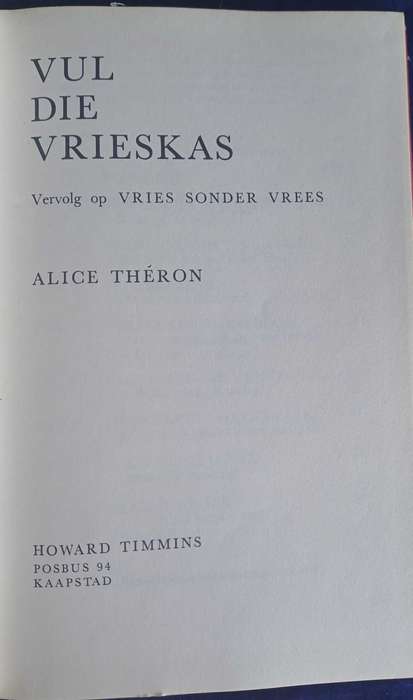 Vul die vrieskas deur Alice Theron