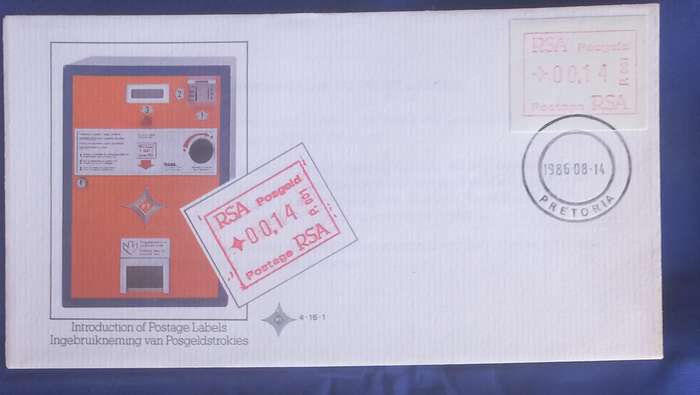 First day envelope - Introduction of postage labels