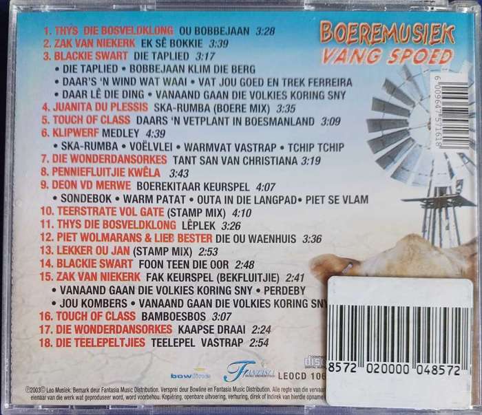 Boeremusiek vang spoed cd