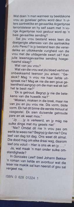 Gonzales leef deur Johann Bekker
