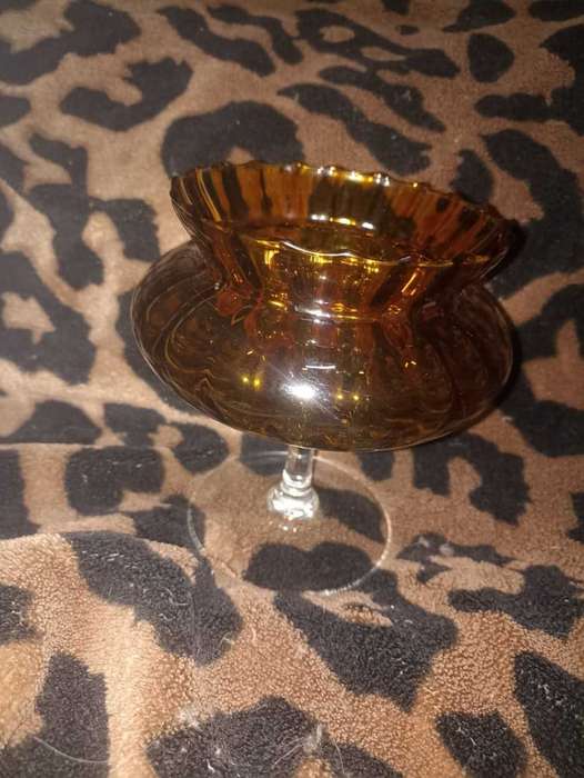 Amber Brown vintage Vase 1960