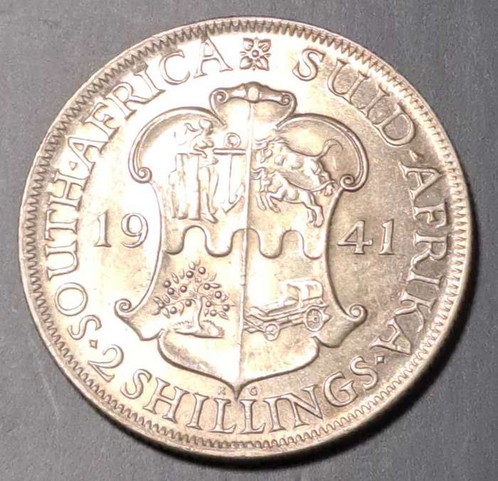 1941 Silver Union SA Florin Two Shillings (2S)