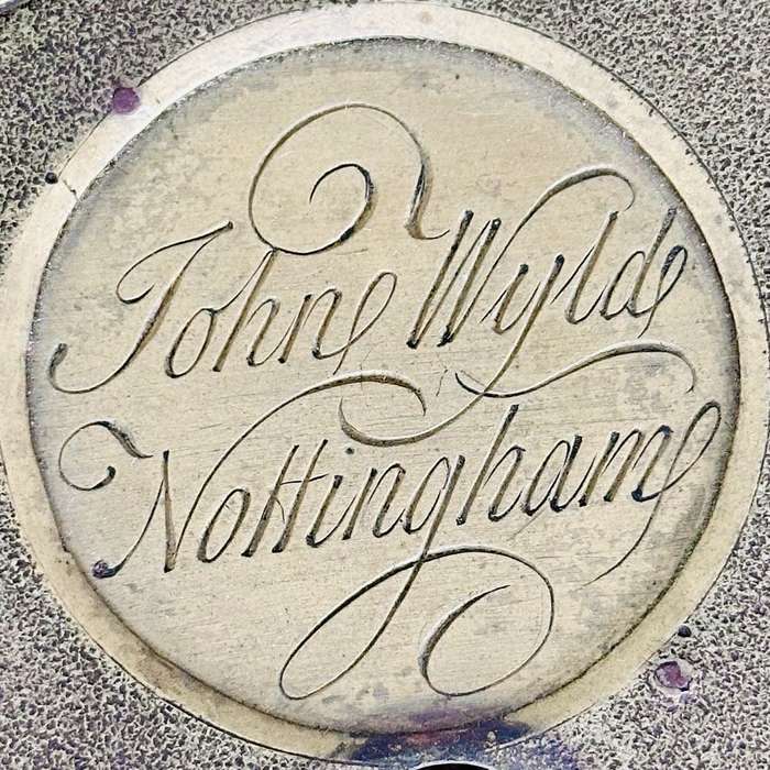 JOHN WYLDE NOTTINGHAM Large Heavy Brass Clock Face/Dial circa 1700s (31cmx31cm)