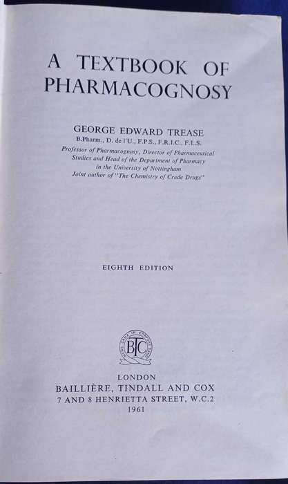 A textbook of pharmacognosy