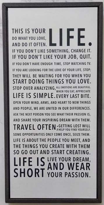 Wall hanging of LIFE