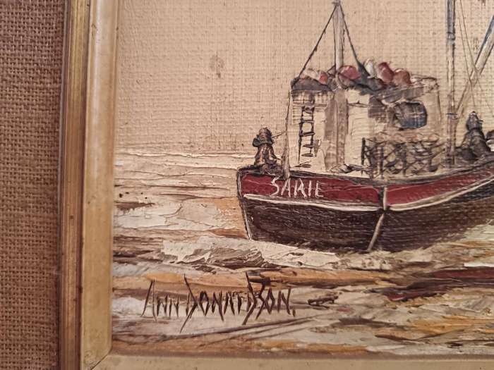 Framed Painting of Fishing Trawler by SA Artist Ann Donaldson
