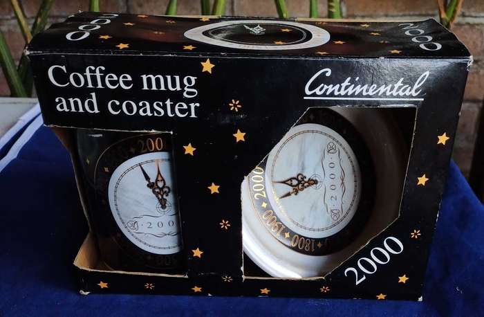 2000 coffee mug and coaster