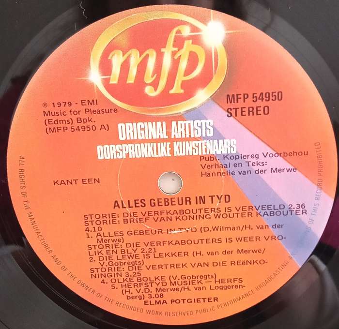 ELMA POTGIETER - Alles gebeur in tyd LP VINYL RECORD AFRIKAANS
