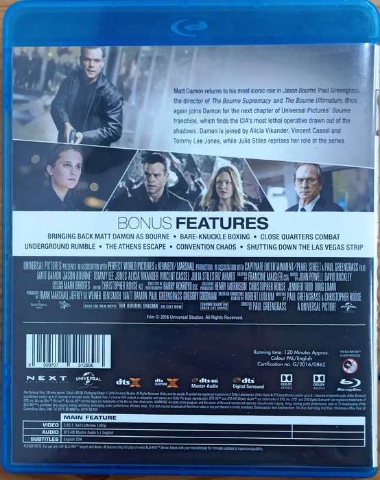 Jason Bourne (Matt Damon) Blu-ray