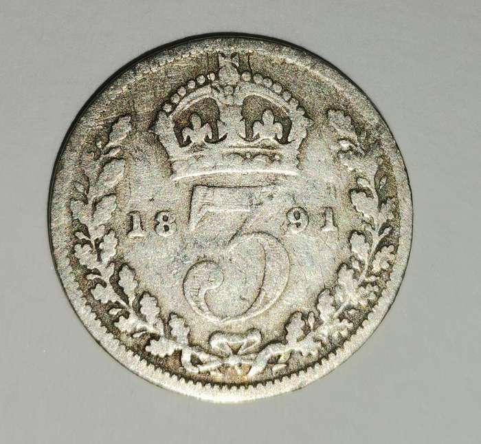 1891 UK & Northern Ireland 3 Pence