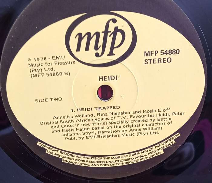 HEIDI 4 LP VINYL RECORD STEREO ENGLISH