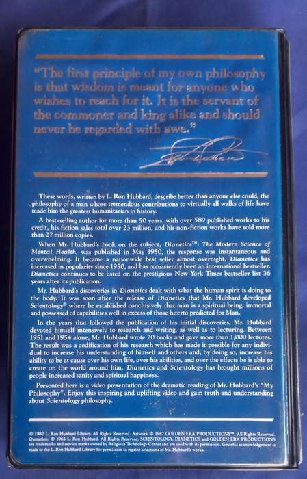 My philosophy L Ron Hubbard VHS