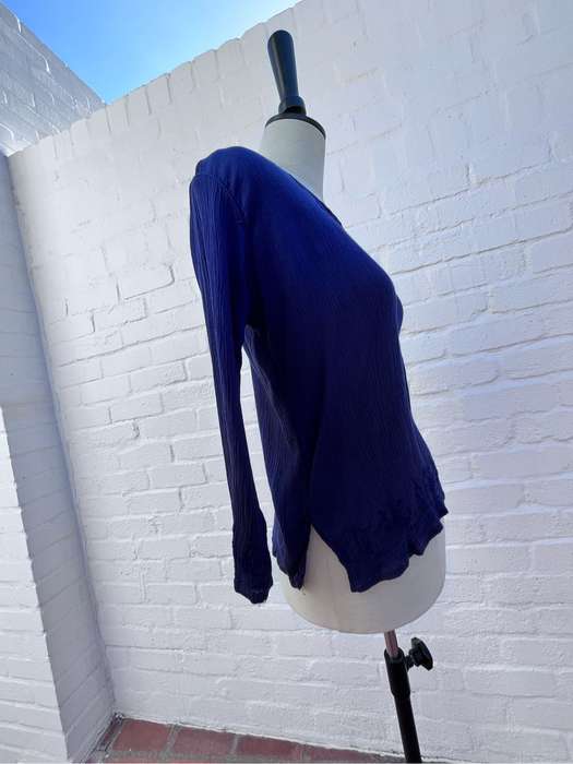 Beautiful deep blue viscose Indian top (small)