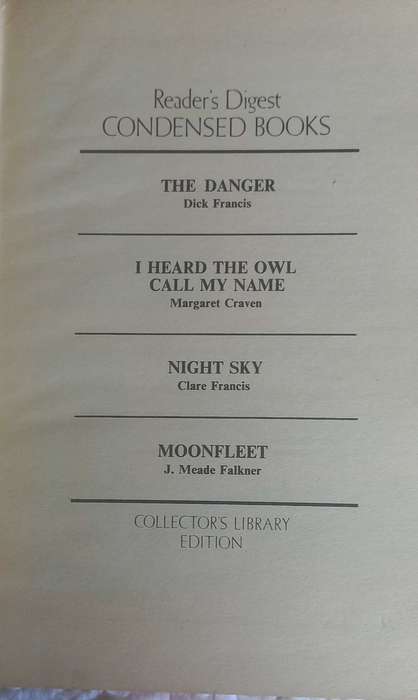 Reader`s digest condensed book: The danger, I heard the owl call my name, Night sky