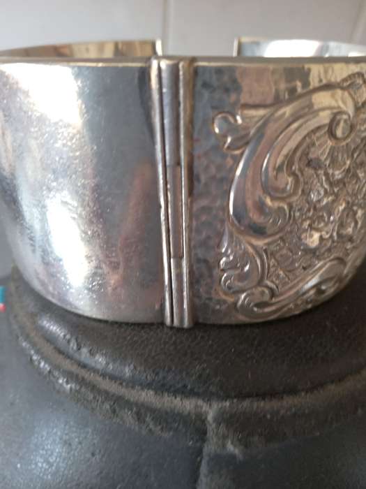 Large Vintage Hallmarked Silver Hinge Bangle