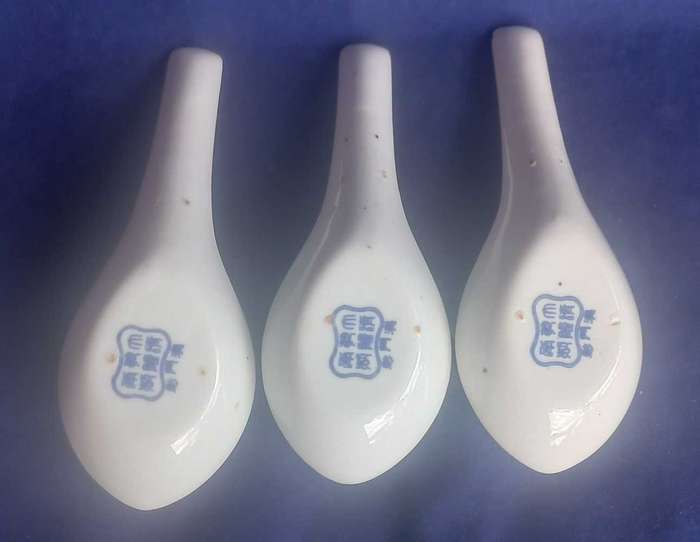 3 x Chinese soup spoons