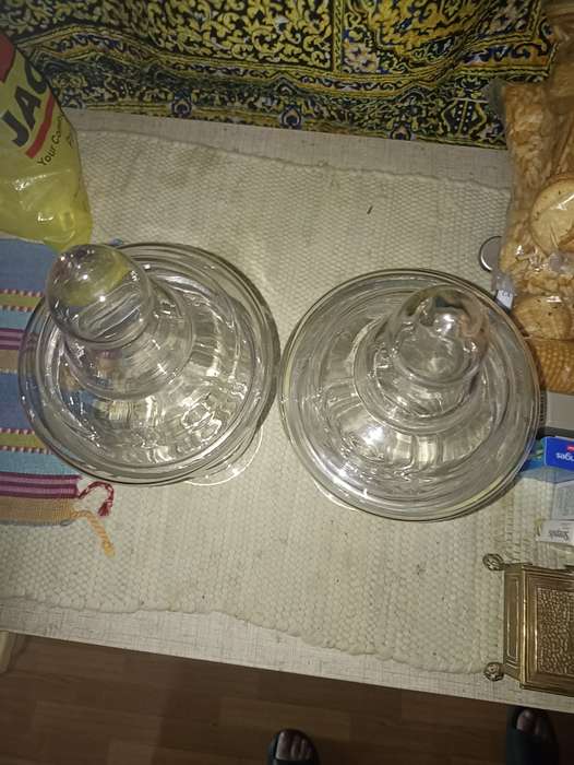 Glass biscuit jars X2