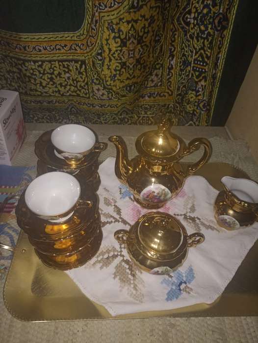 Eskay 22 carat gold plated teaset