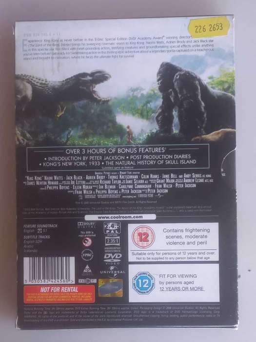 King Kong 2 disc special edition dvd