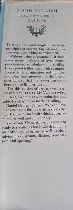 Good English how to write it by GH Vallins