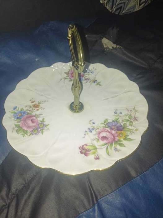 Porcelain cake plate made in England