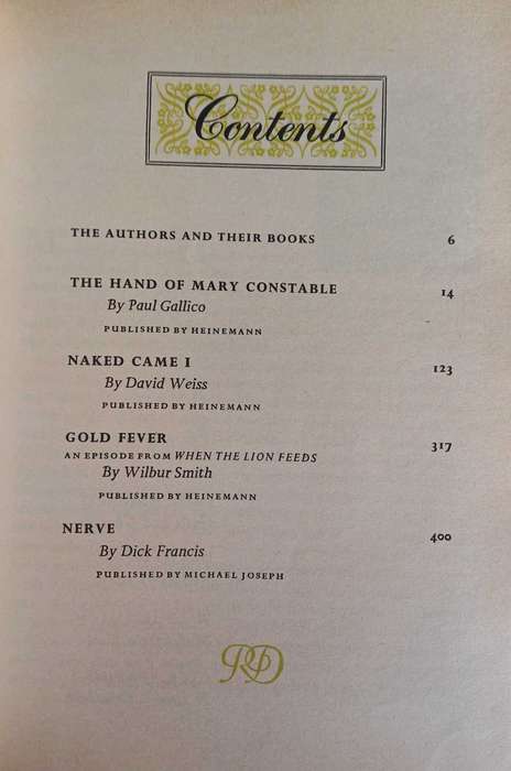 Reader`s digest condensed book: The hand of Mary Constable, Naked came I, Gold fever
