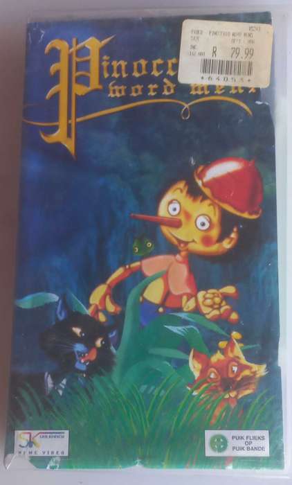 Pinocchio word mens VHS