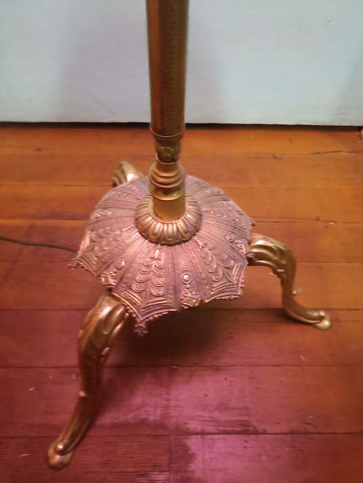 Pink tall lampshade brass stand