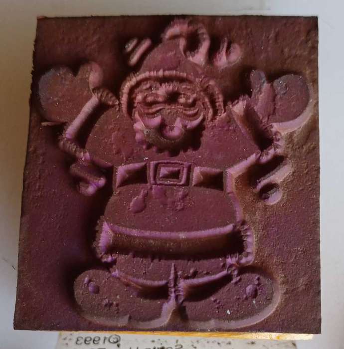 Santa hug rubber stamp